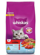 Whiskas Ração Para Gatos Adultos Castrados Carne - 10 1 Kg
